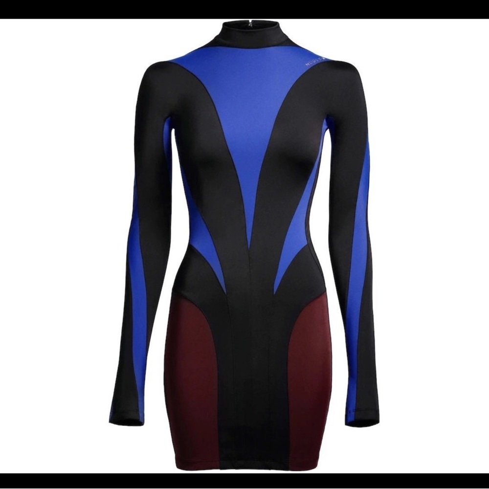 Mugler Spiral-panelled mini dress